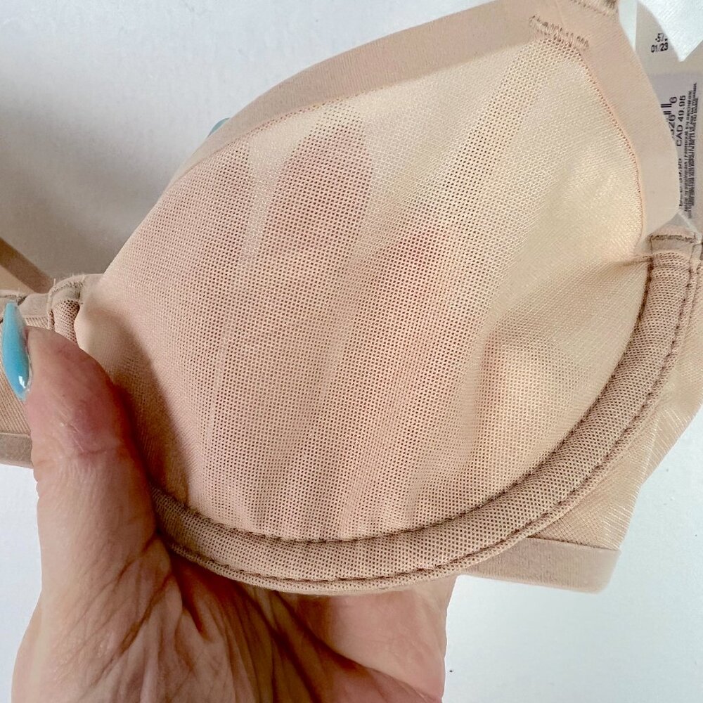 NWT Aerie SMOOTHEZ Mesh Unlined Balconette Bra Underwire Nude Size 32B NEW - Picture 3 of 7